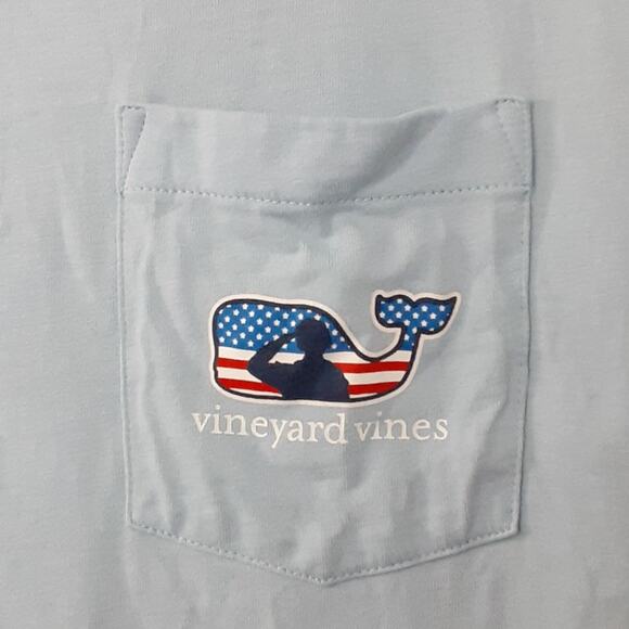 Vineyard Vines Salute to Military Service Whale Tee American Flag Veterans Small - Picture 3 of 11